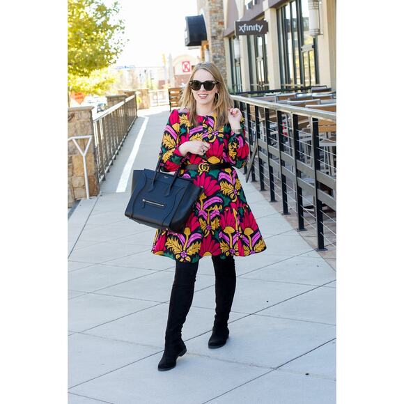 J Crew Floral Tiered Long Sleeve Dress Size US‎ 2 Colorful Long Sleeve - Picture 5 of 15